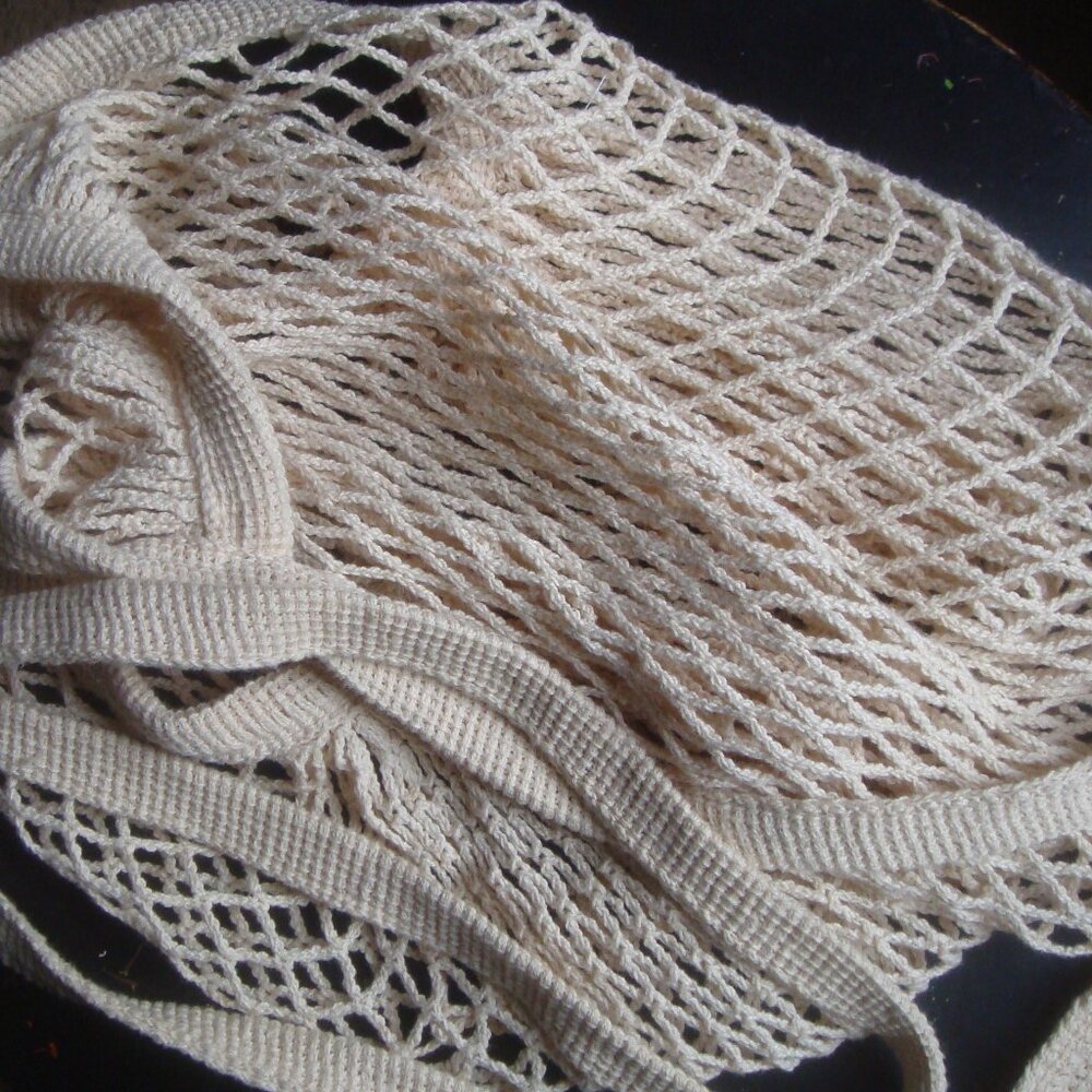 Vintage TERENCE CONRAD Habitat Natural Net Market Shoulder Tote Bag